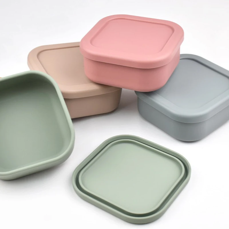 

Silicone Food Container Portable Lunch Box Microwave Home Kitchen Outdoor Food Storage Containers Box Children Tableware