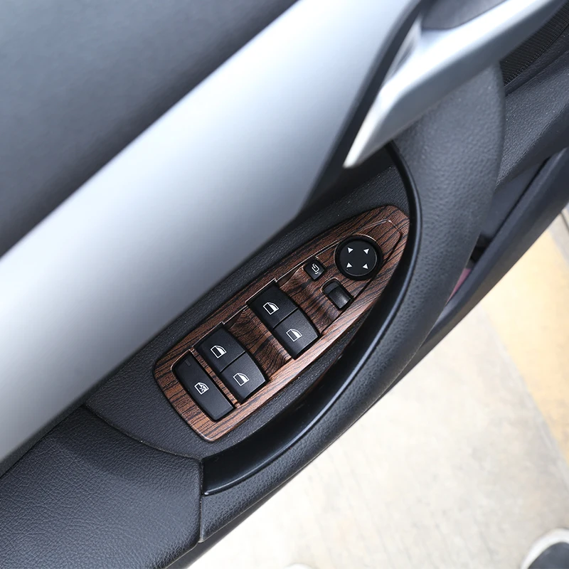 

4 Pcs For BMW X1 F48 2016-2018 Pine Wood Grain ABS Window Lift Switch Frame Trim Car Accessories For BMW X2 F47