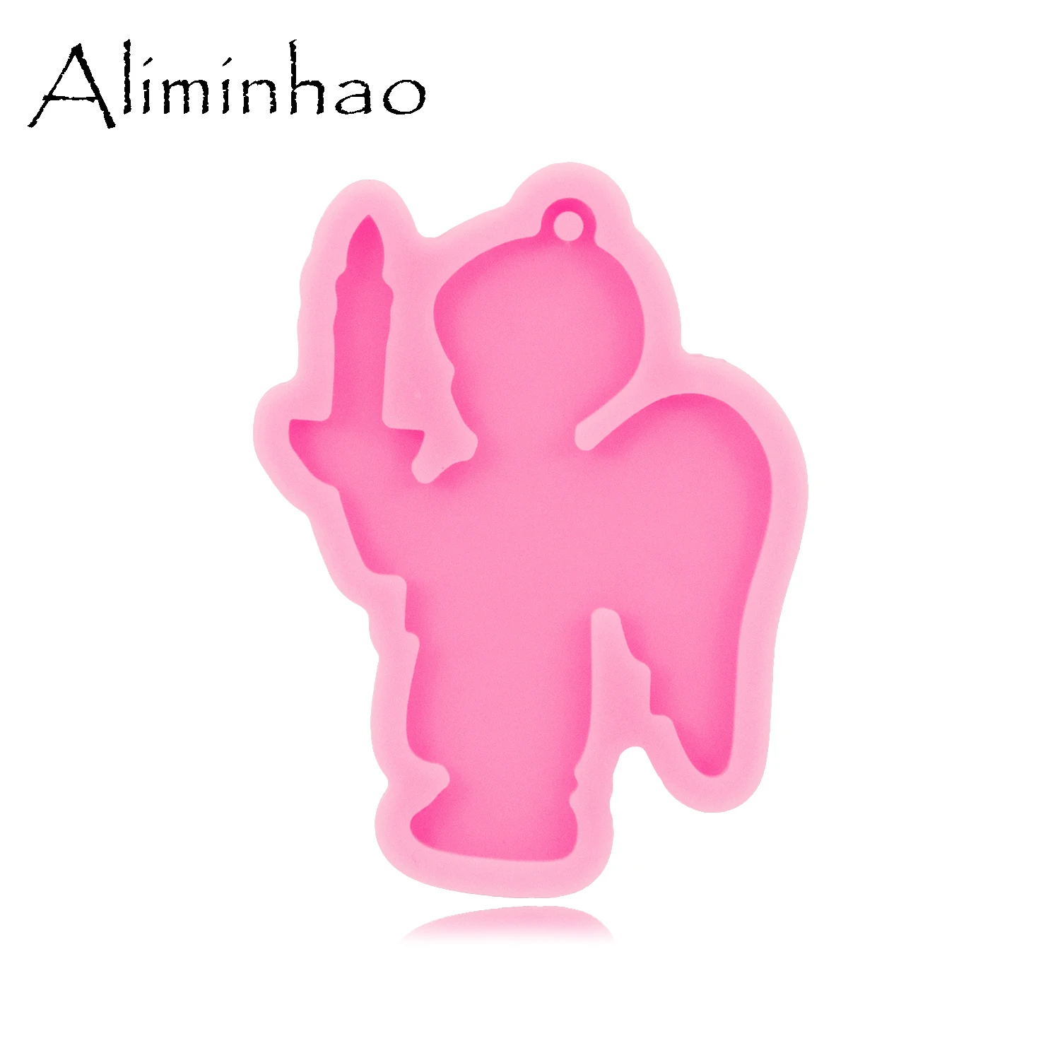 DY1454 Glänzend Engel Junge Halten Kerze Form Mold Silikon Harz Crafting Epoxy DIY Art Mold für Keychain – Detail 3