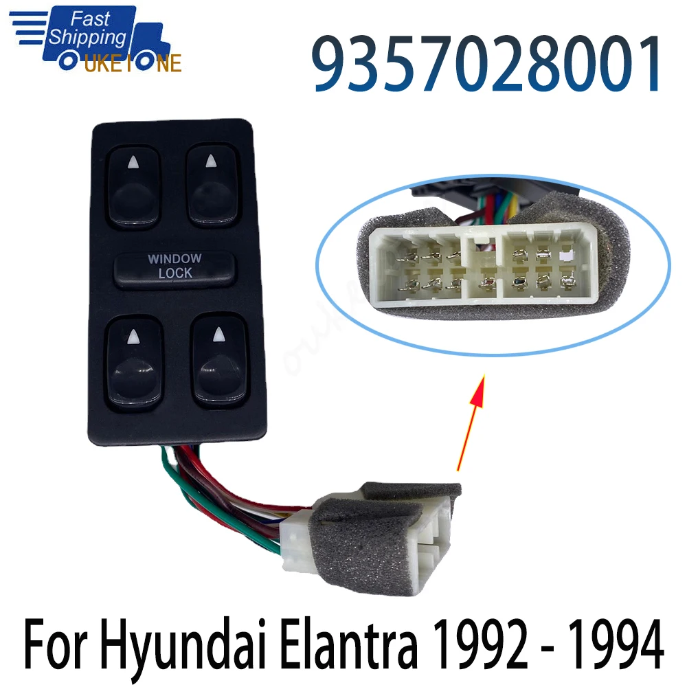 Per 1992-1994 Hyundai Elantra Galloper Front Driver Side Electric Power Master Window Control Switch 9357028001 Accessori Auto