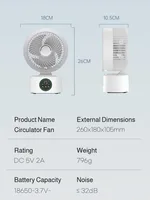 Ventilateur mural Portable avec télécommande, ventilateur électrique pliable, Rechargeable par Usb, veilleuse, refroidisseur d'air, secousse domestique 6
