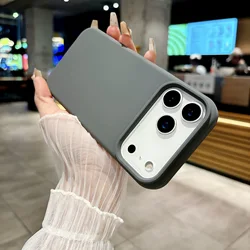 Shockproof Matte Soft Silicone Case with Button Protection - Solid Color - iPhone 17 (Carbon Gray)
