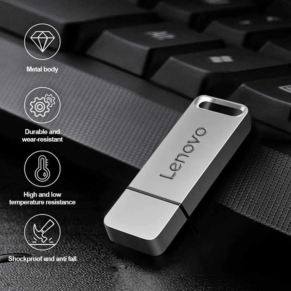 U Disk Lenovo Metal 64TB 16TB 8TB USB 3.0 High Speed File Transfer Ultra-large Capacity Waterproof Mechanical Style