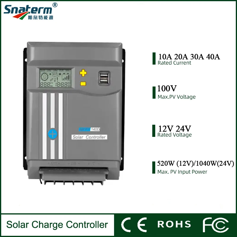 40A-30A-20A-10A-WIFI-Bluetooth-RS485-Dual-USB-Solar-MPPT-Charge ...