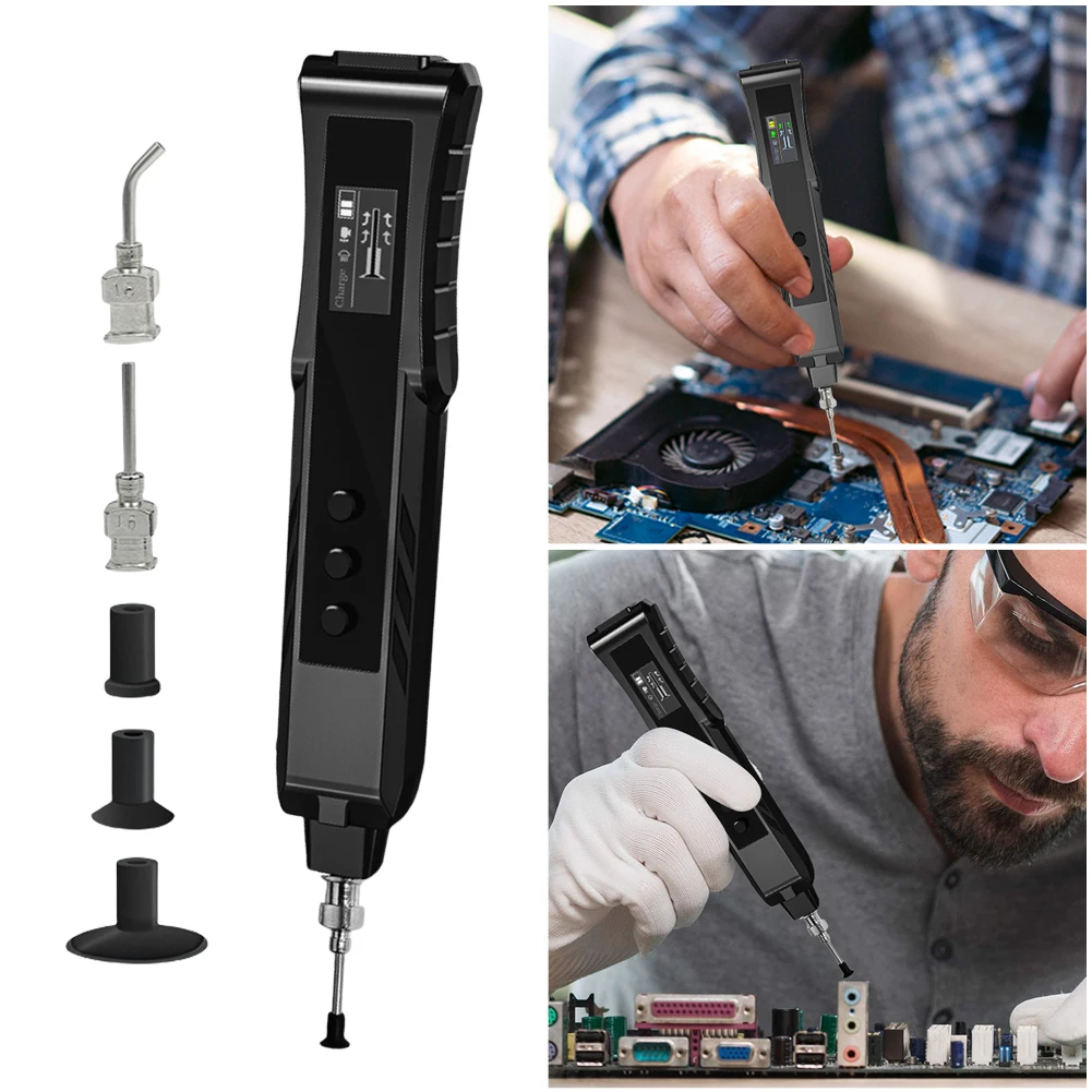 Electric Vacuum Chuck Suction Pen Anti Static Rechargeable Vacuum Pickup Tool IC Chip Electronic Parts Lens Absorbers Device