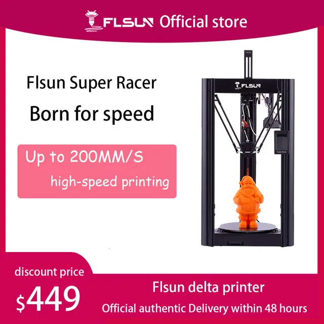 3D принтер FLSUN SR Super Racer 200 мм/секция высокоскоростной TMC2209 бесшумный портативный емкостный экран 32-битный процессор линейная направляющая 1