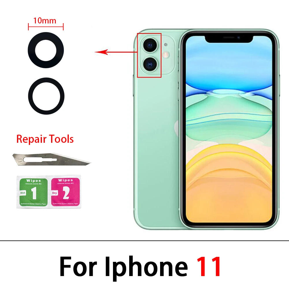 Rear Camera Glass Lens with Adhesive Replacement
