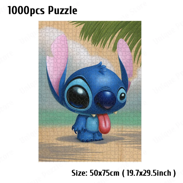 Cute Stitch Puzzle Game Disney Cartoon Q Version Jigsaw Puzzles Big Head  Stitch Toys Gift Lilo and Stitch Characters Puzzle Game - AliExpress