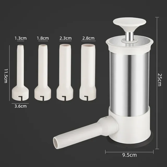 304 Stainless Steel Large Manual Sausage Maker Meatball Maker Sausage Stuffer Homemade Use Filler Tool Meat Ball Mold Machine 5