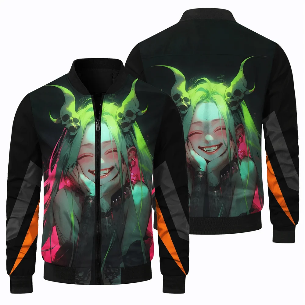 thumbnail image 1 of Chaqueta de invierno para hombre, cortavientos, moda, estampado de personajes de dibujos animados en 3D, chaqueta de vuelo, ropa deportiva para exteriores para correr para hombre, 1 of 4