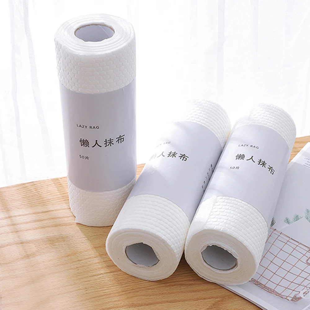 50pcs Disposable Rags Dish Cloth Non-woven Rag Home Kitchen Towel Cleaner Cloth Wipes Non-stick Oil Tableware Cleaning Cloths