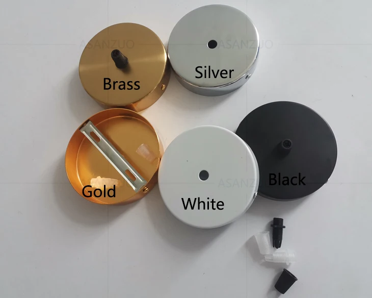 Description Picture 3 of item10/15/20cm Black White Silver Gold Brass Ceiling Plate Wall Sconce Mount LED Base Vintage Pendant Lamp Disc Base Ceiling Canopy