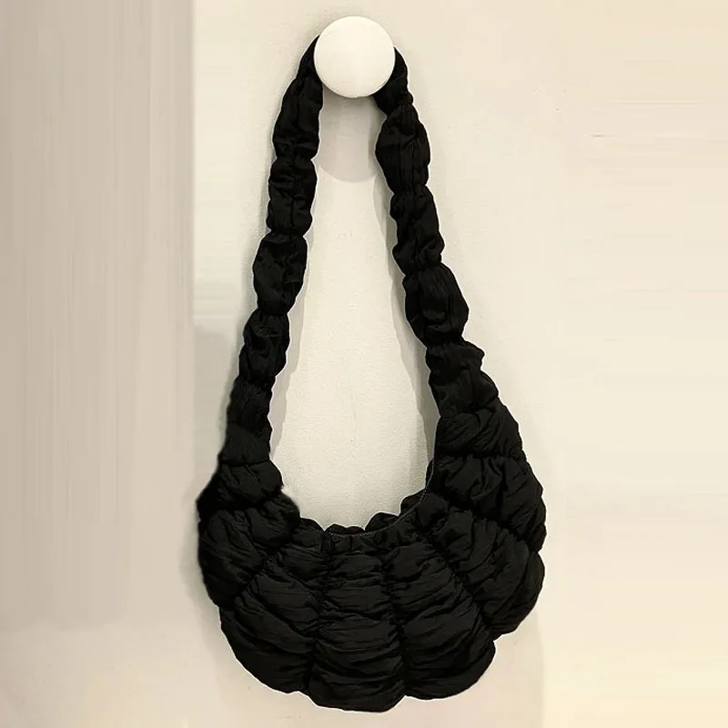 Quilted Padded Crossbody Bag for Women Pleated Bubbles Cloud Shoulder Bags Large Tote Bucket Designer Bag Ruched Handbags 2024