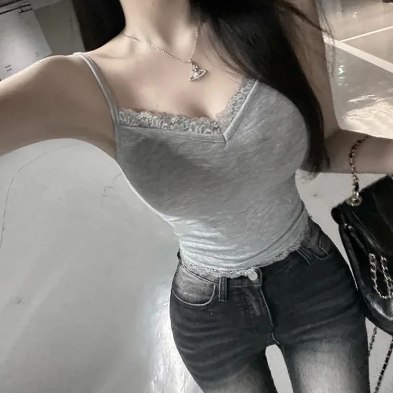 Sexy Lace Trim Csole Tank Top Women's Slim Fit Sle Commute Faion Chinese Dongda Gate New Arrival Pure Desire