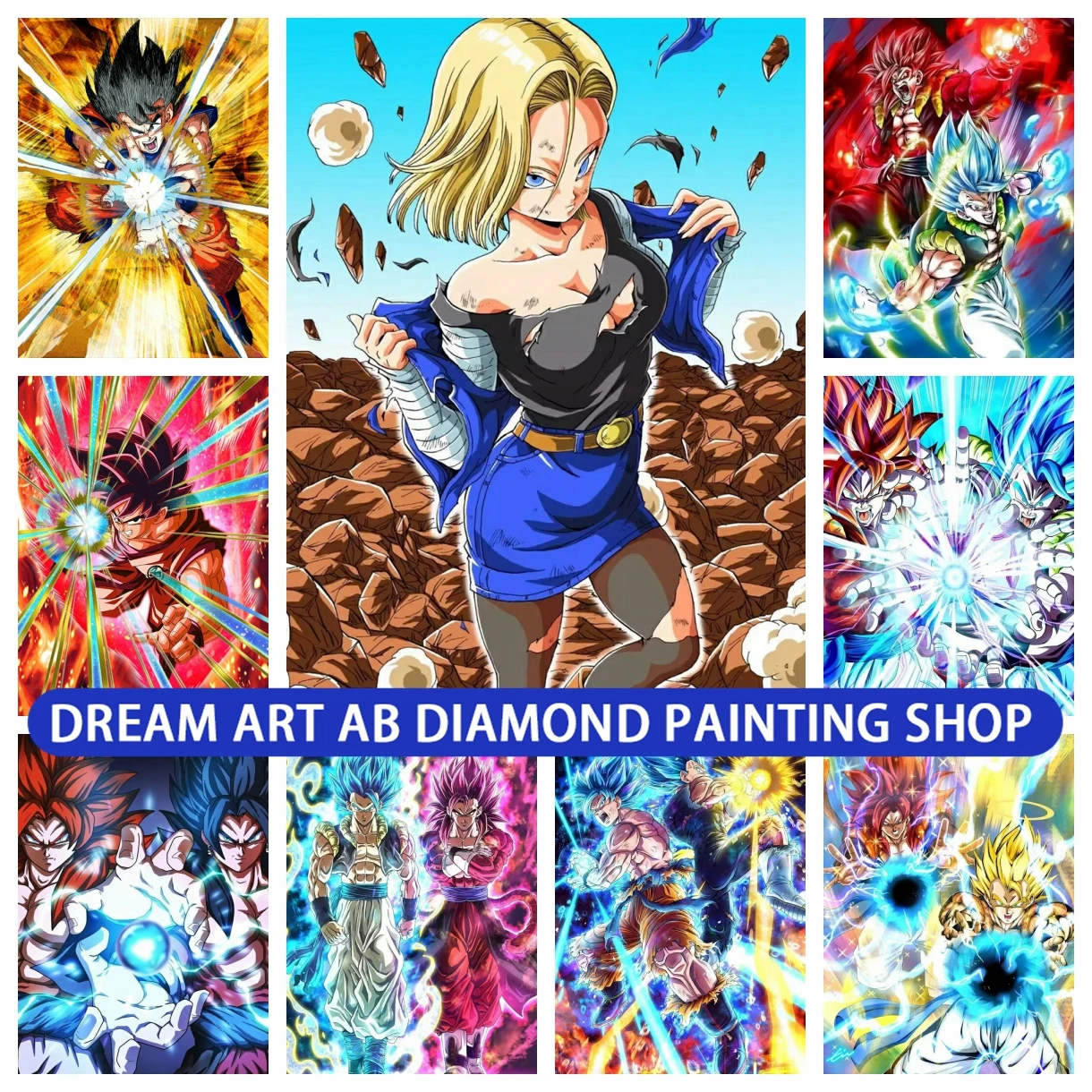 

Dragon Ball Super Saiyan God Goku 5D DIY AB Diamond Painting Mosaic Embroidery Cross Stitch Picture Home Decor Children's Gifts