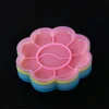 5pcs Plum-Shaped Blossom Palette  8 Cells Paint Tray Artist Watercolor White Paint Container Plastic Art Paint Box Diy Graffiti 6