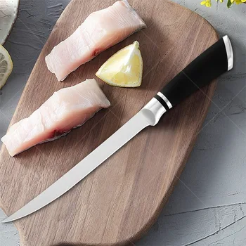 Coltello da chef giapponese Sashimi Mannaia per salmone Coltello per tagliare e disossare la carne da macellaio in acciaio inossidabile Affettatrice per frutta domestica 1