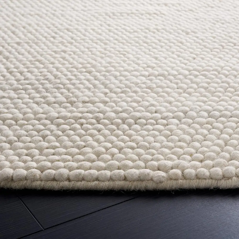 5' Round Handmade Textured Wool Area Rug 3