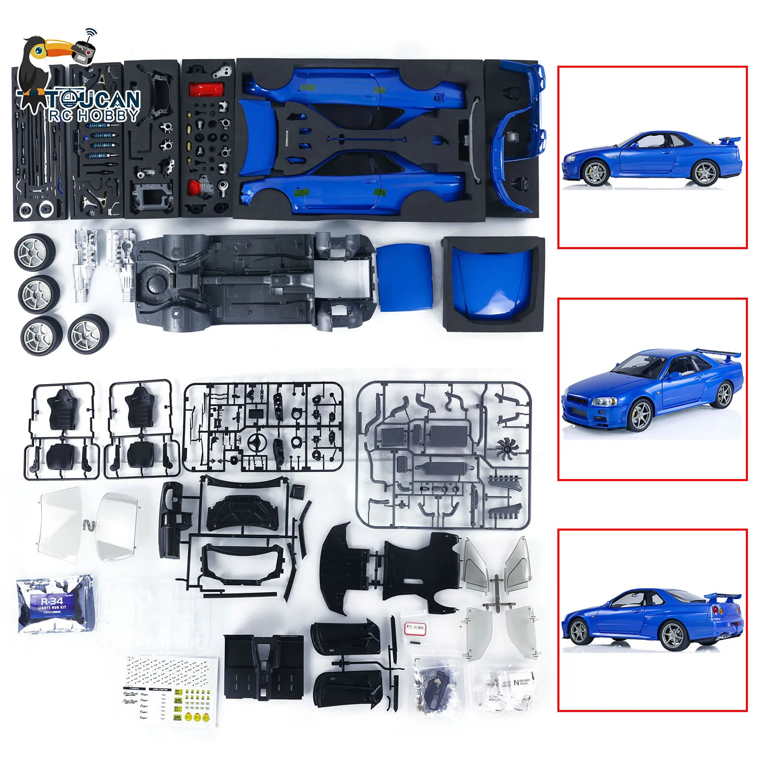 Kits Capo R34 RC Racing Car 1/8 Metal Electric High-Speed Drifting Car 2-Speed Transmission Vehicle Model Toys for Adult TH22605 3