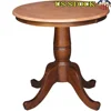 30 Inch Round Solid Wood Dining Table Pedestal Style Butcher Block Design Easy Assembly Residential Use 1