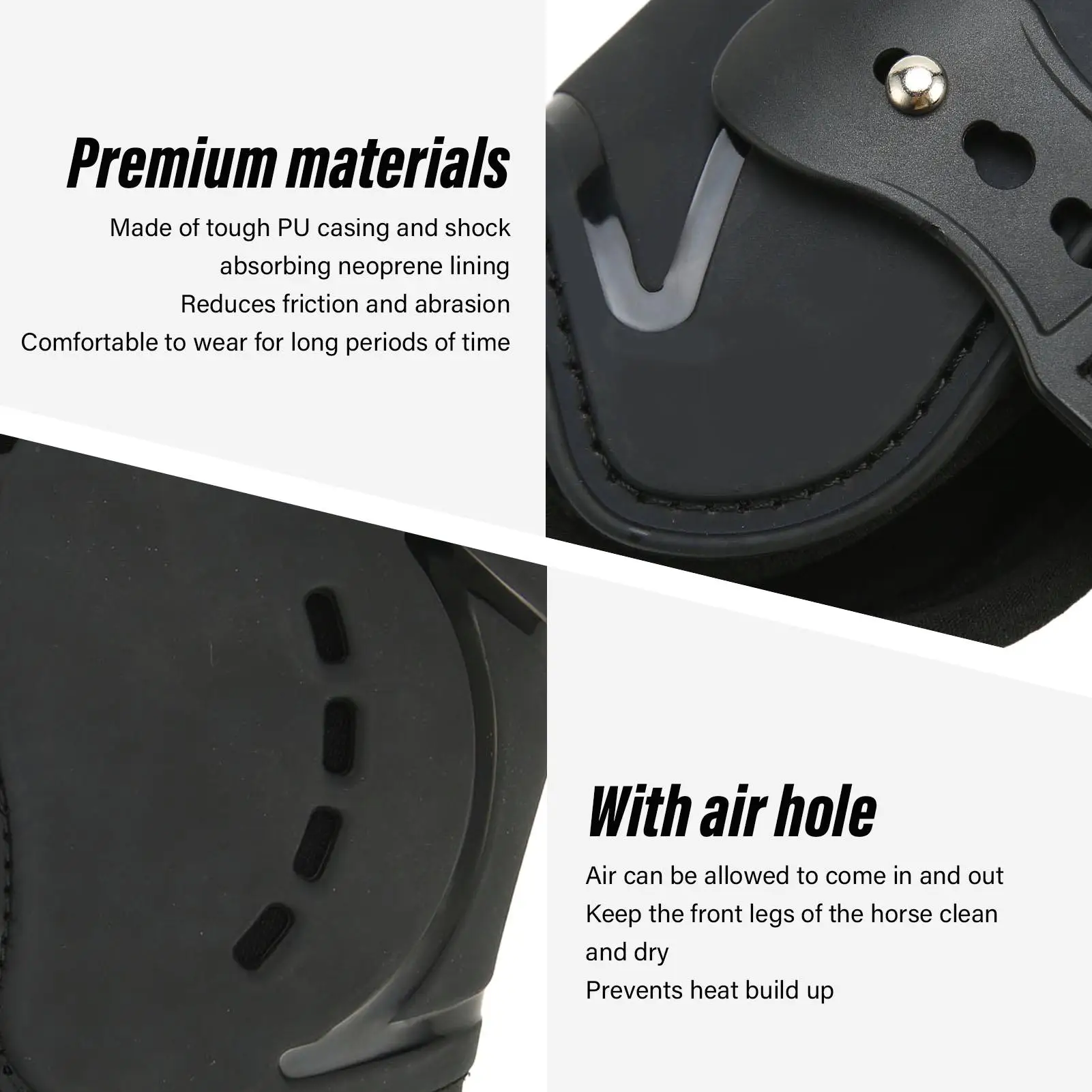 Adjustable Horse Front Hind Boots Tendon & Fetlock Shock Absorbing Protection