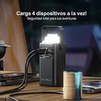 20000 мАч Power Bank большой емкости портативный уличный аварийный источник питания встроенный кабель Camping Iight для iPhone Samsung — изображение 2