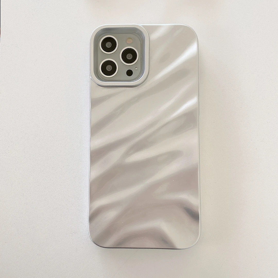 

High-grade 3D Water Ripples Phone Case For iPhone 14 13 11 12 Pro Max14 Plus Glitter Sockproof Cover Silicone Soft Back Cover