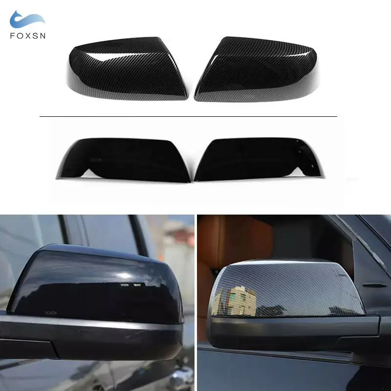 

ABS Black/ Carbon Texture Car Rearview Side Mirror Cap Cover Trim For Toyota Tundra Crew Max 2008 2009-2021 Exterior Accessories