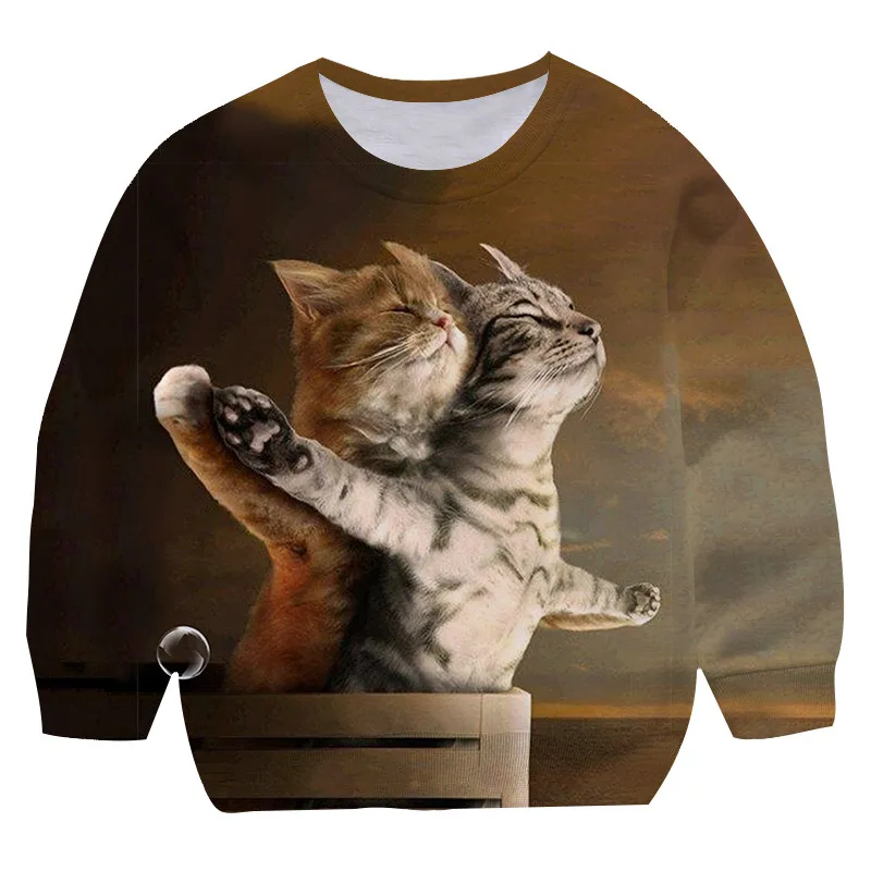 Muppet Cat Animal Pattern Sweatshirt 3d Printed Sweatshirts for Men and Women Pullovers Harajuku Unisex Tops