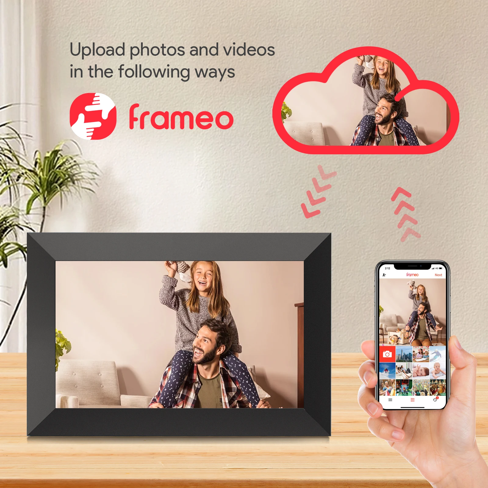 10.1inch White Photo album WIFI Digital Frame Frameo APP with Internal 32G Memory 1280x800 IPS Screen