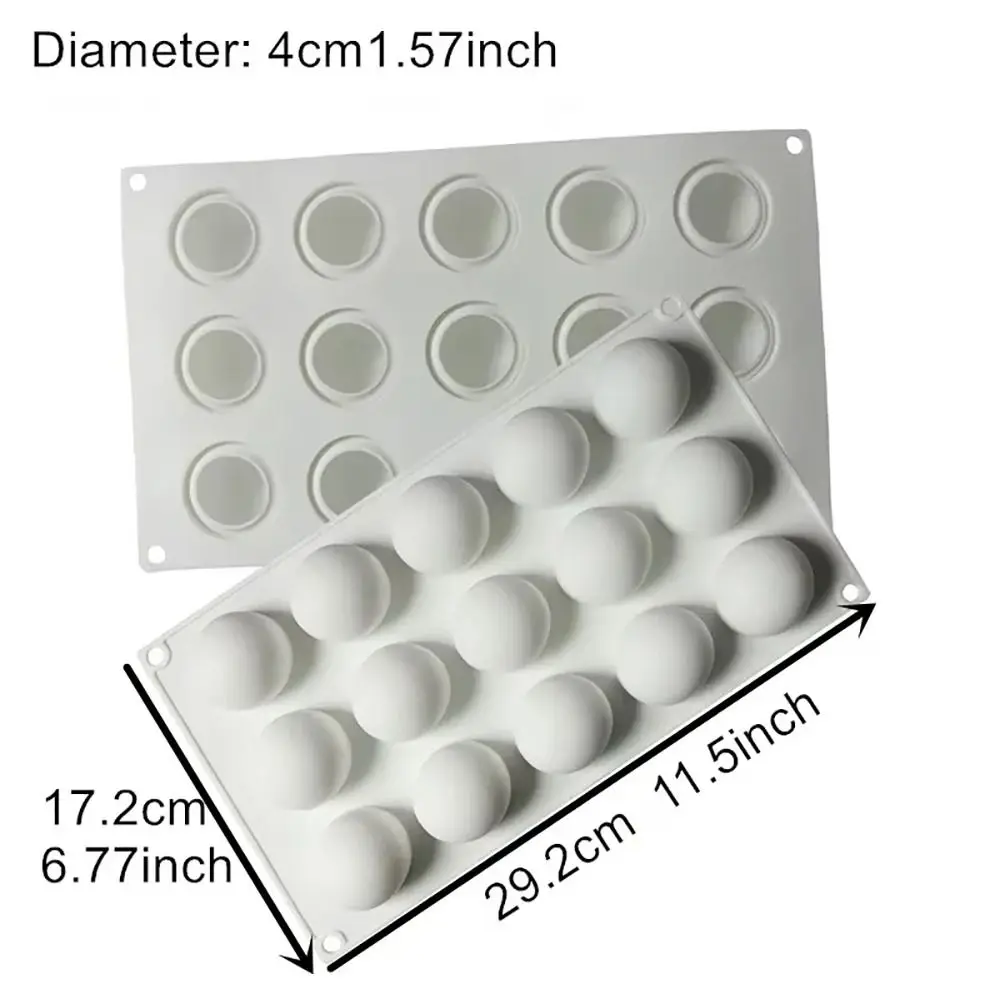 1Pcs 8/10 Cavity 3D Sphere Silicone Mold Ball Shape White Pastry Tool DIY Cake Decorating Use Kitchen Bakeware Accessories