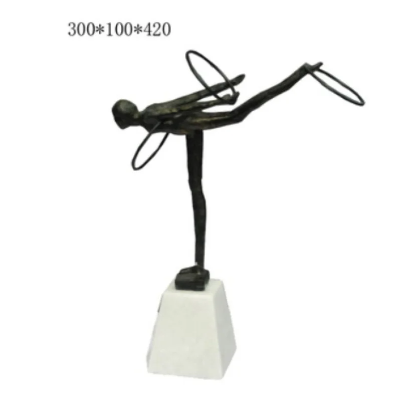 

Retro Cast Iron Abstract Figure Gymnastics Sculptured Ornaments Sales Department Model Room Soft Decoration