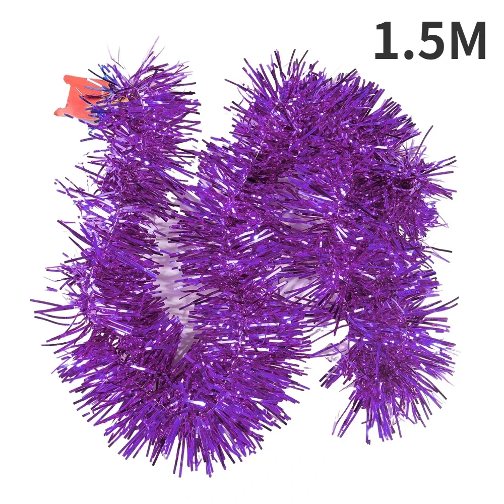 thumbnail image 1 of 1.8M Christmas PVC Tinsel Ribbon Garlands Christmas Tree Hanging Plastic Colorful Star Ornaments Home Xmas Wedding Decorations, 1 of 5