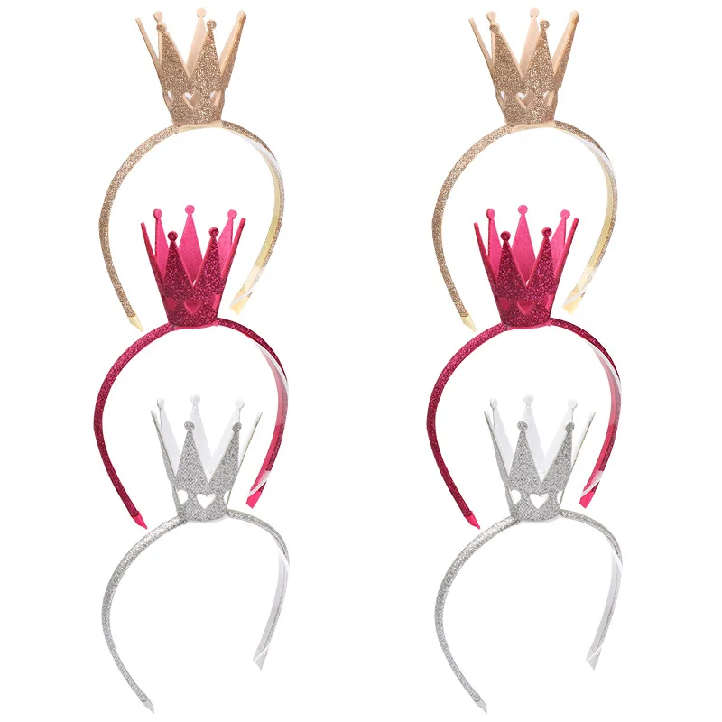 Baby Crown Headbands for Golden Kids Girls Sparkling Festival Princess Headbands Baby Cute Kawaii Headwear Children Accessories