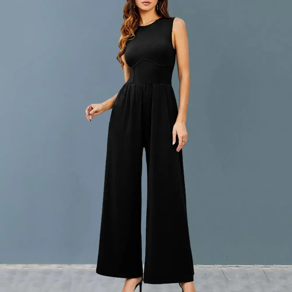 Women’s Viral Jumpsuit – Sleek Wide-Leg Tummy Control back zipper jumpsuit