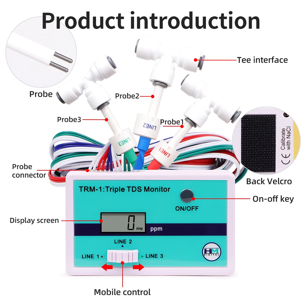 LCD-Digital-TDS-Messgerät, Wasserqualitätsmonitor, zur Bestimmung der Gesamtmenge an gelösten Stoffen im Wasser, Filter-PPM-Messgerät für Aquarien, Schwimmbecken und Trinkwasser. – Detail 18