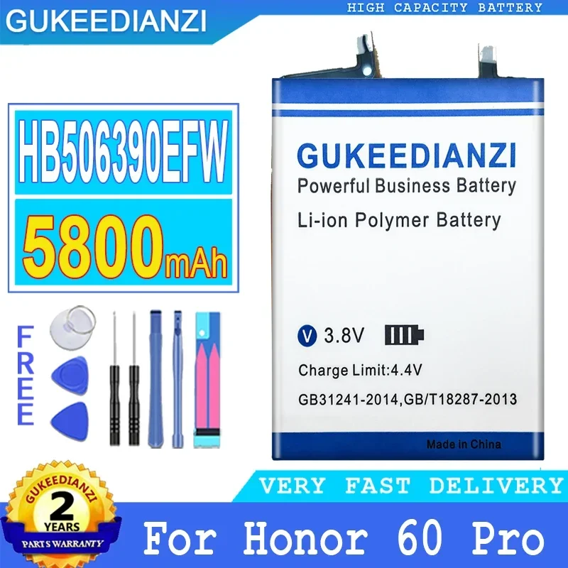 

HB506390EFW Replacement Mobile Phone Battery High Capacity Smartphon Batteries 5800mAh For huawei Honor 60 Pro For Honor60 Pro