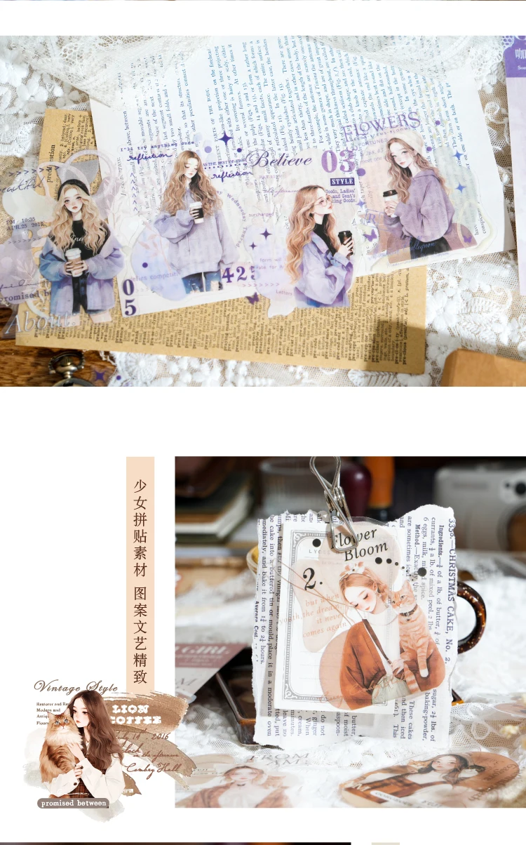 Yoofun 10 teile/los romantische Graffiti kawaii Aufkleber Junk Journal ing dekorative mobile Scrap booking Aufkleber Briefpapier – Detail 4