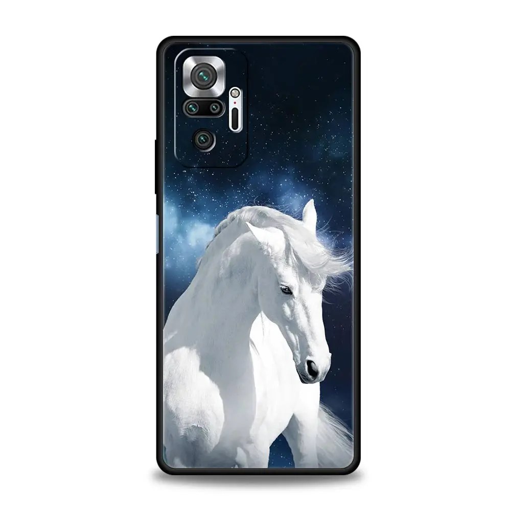 Elegant Animal Horse Black Phone Case