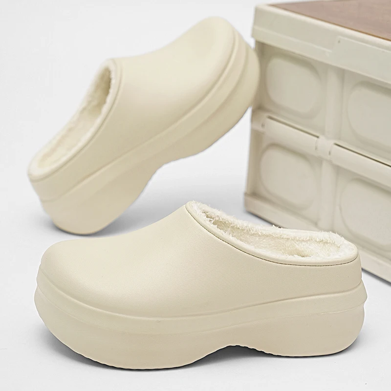 New Winter Cotton-padded Warm Men's Cotton Slippers,Garden Shoes,Vacation Slippers,Anti-slip EVA Indoor Home Shoes,Walking Shoes