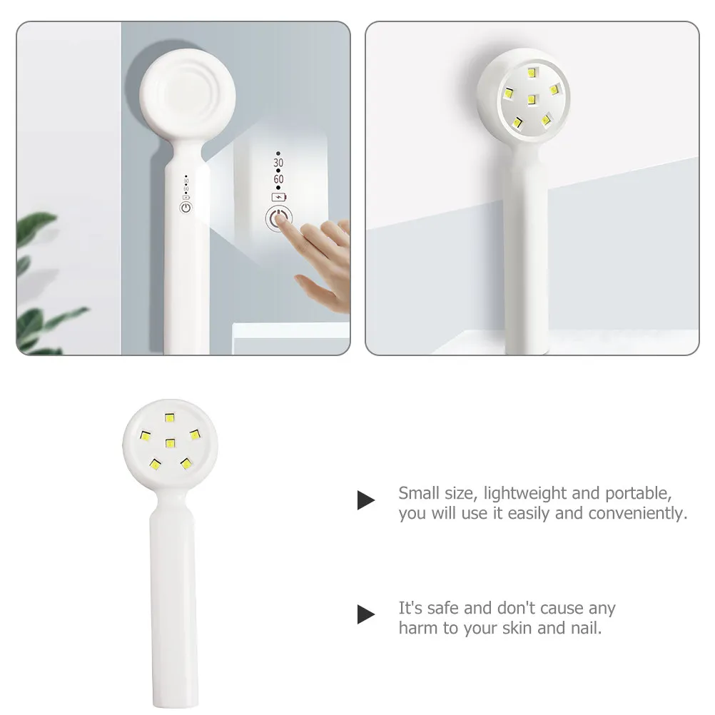 가벼운 휴대용 UV LED 네일 램프, 컴팩트 젤 폴리쉬 건조기, 피부에 안전한 모든 젤 타입, 매니큐어 네일 아트 램프