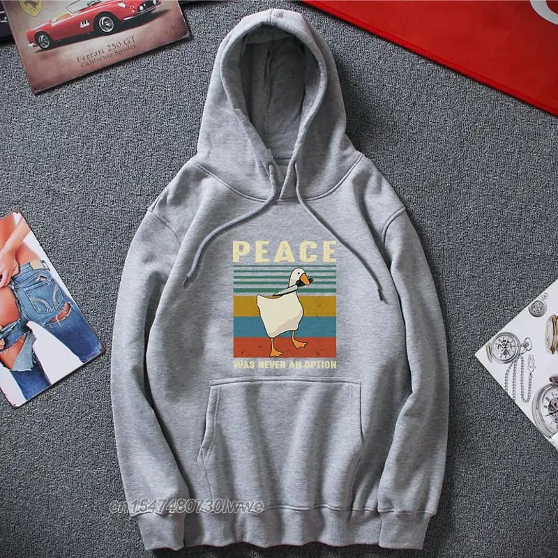 2022 New Sudaderas Goose Peace Was Never An Option Funny Gaming Gamer Vintage Hoodies Homem Top Sweatshirt Hombre