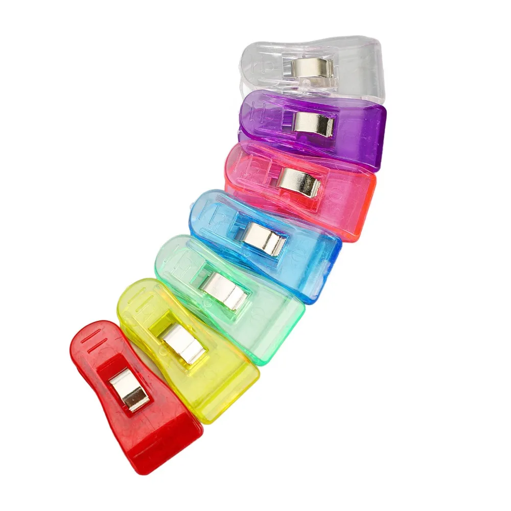 100 Pcs 플라스틱 플라스틱 클립 투명 다채로운 3.6*1.8cm 다채로운 투명 플라스틱 클립 휴대용 소형 플라스틱 사진 클립