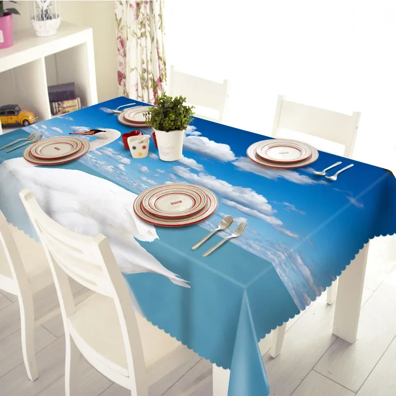 

2024 New dustproof household printed tablecloth skyblue