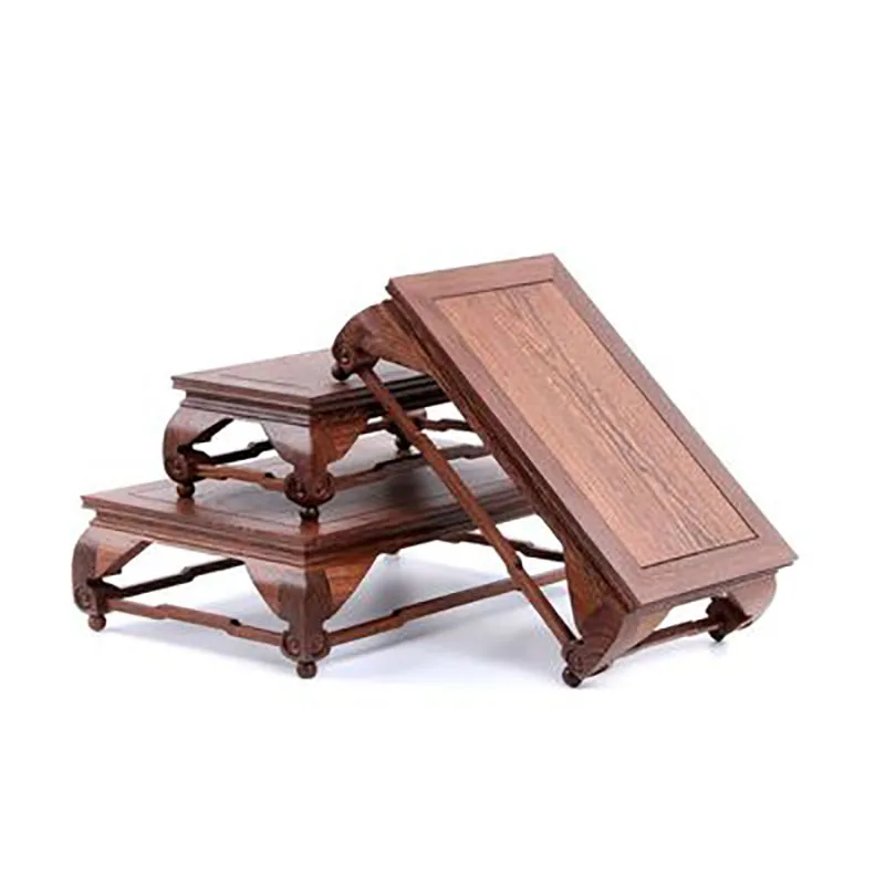 Solid Wood Carving Crafts, Rectangular Flower Pots, Flower Pots, Buddha Statue Base, Wooden Decorations