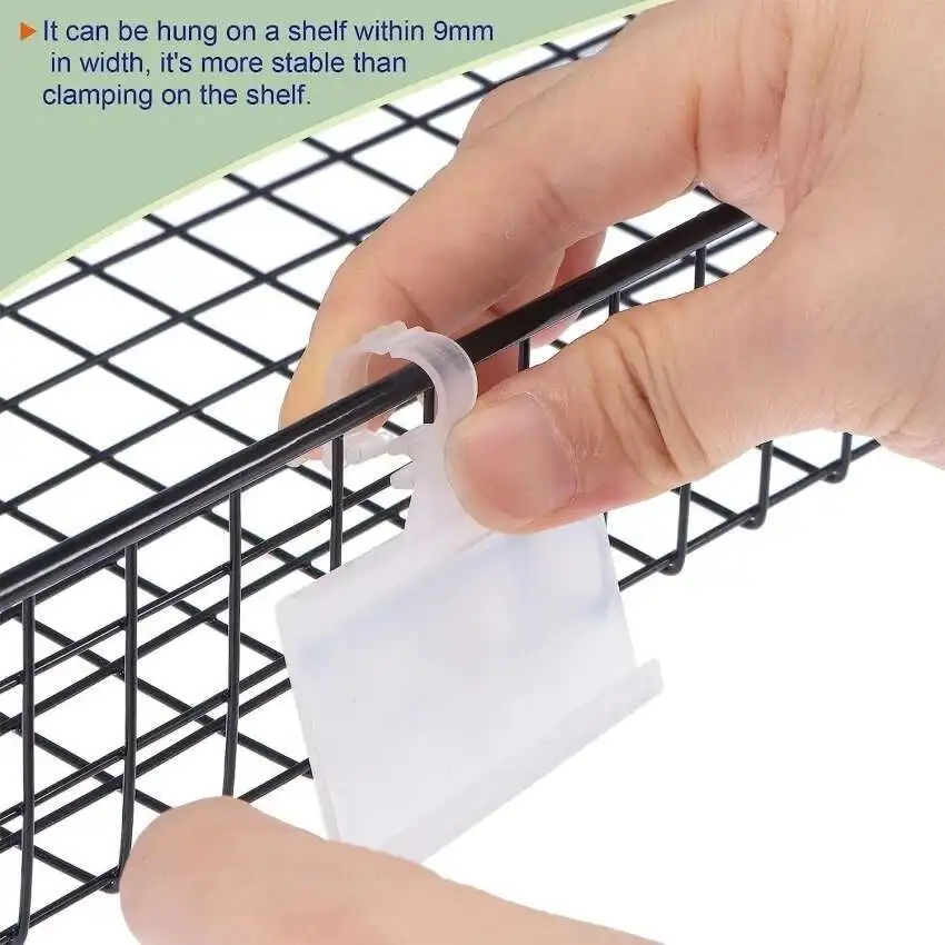 20pcs Plastic Price Signage Label Display Hook Hanging Tag Holders Supermarket Shelf Single Wire Rack