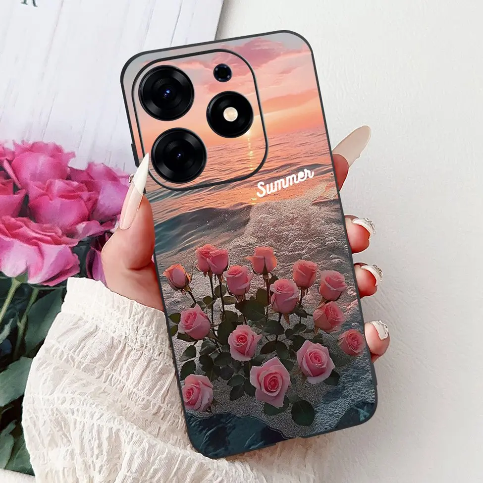 Silicone Cute Fashion Flower Painted Soft Back Cover