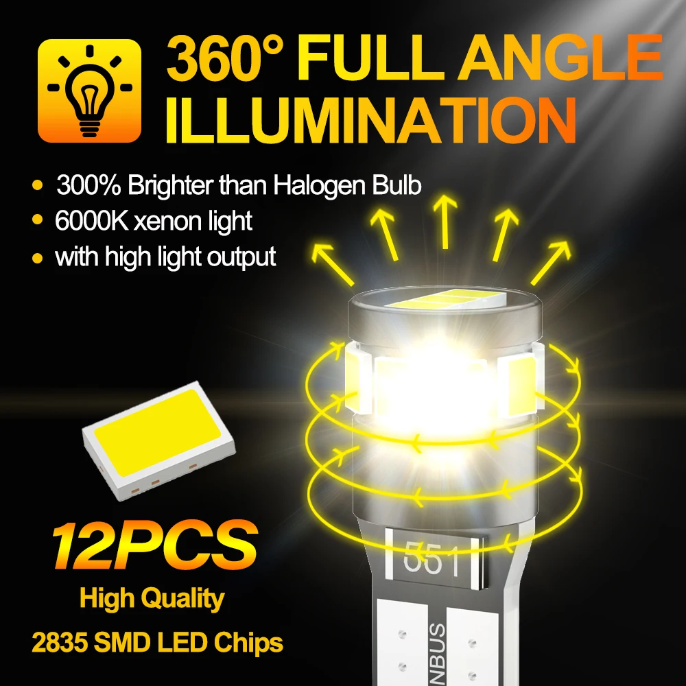 LED ĵ   194 168 ڵ ׸ , T10 W5W , 6500K ȭƮ, 12V   , ڵ ׼