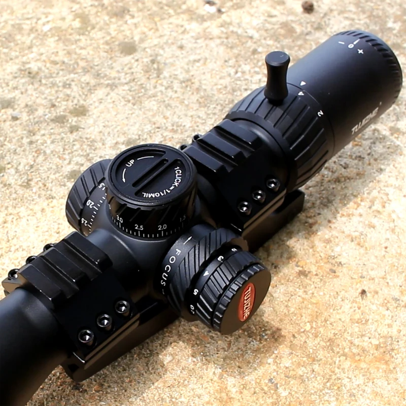 TUJIZHE DK2-12x36SF Hunting Optics Riflescope Side Parallax Red Green Illuminate Reticle Turrets Lock Scope