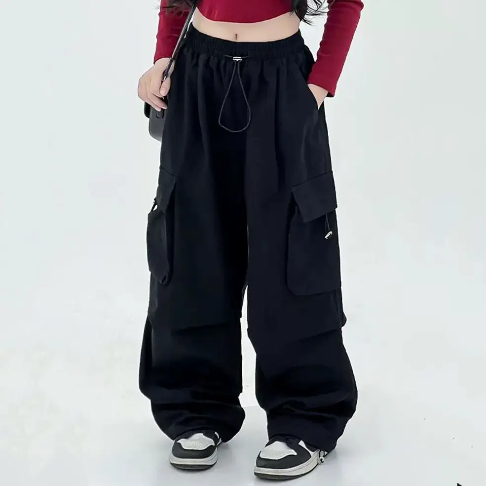 Pantalon Baggy Fille - Taille Haute élastique, Style Streetwear, Décontracté, Pour Adolescentes 152 Cm